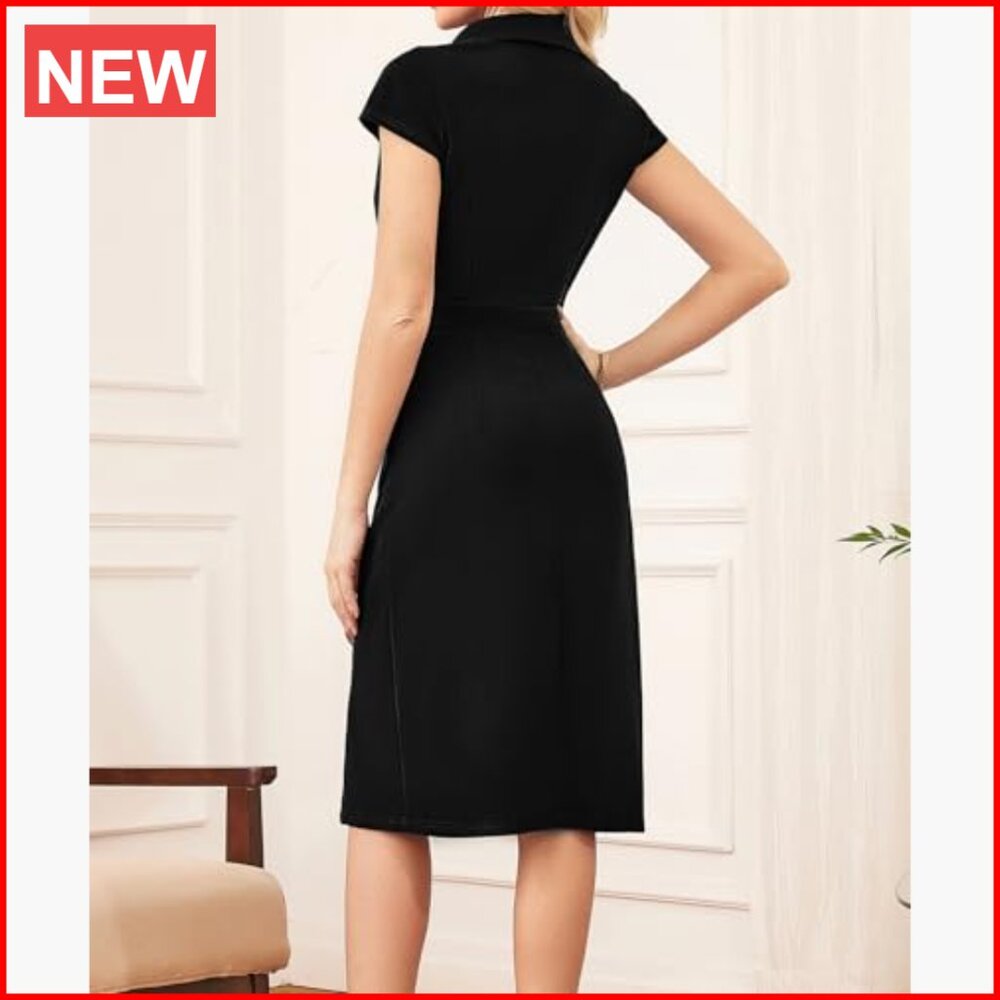 Polyester Elastane Work Bodycon Dress With Pocket… - image 3